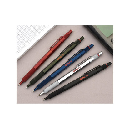 rOtring 600 Ballpoint Pen Medium Point Black Ink Blue Barrel Refillable
