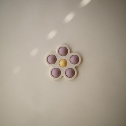 mushie Flower Press Toy (Soft Lilac/Daffodil/Ivory)