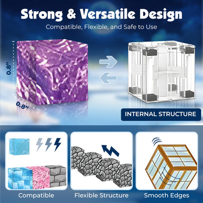 Va Health Magnetic Blocks | 150PCS Minecraft Magnetic Building Blocks, Storage Bag Included, STEM Toys for Kids Ages 3+, Magnetic Blocks for Kids Ages 4-8, Birthday Gifts for Boys and Girls