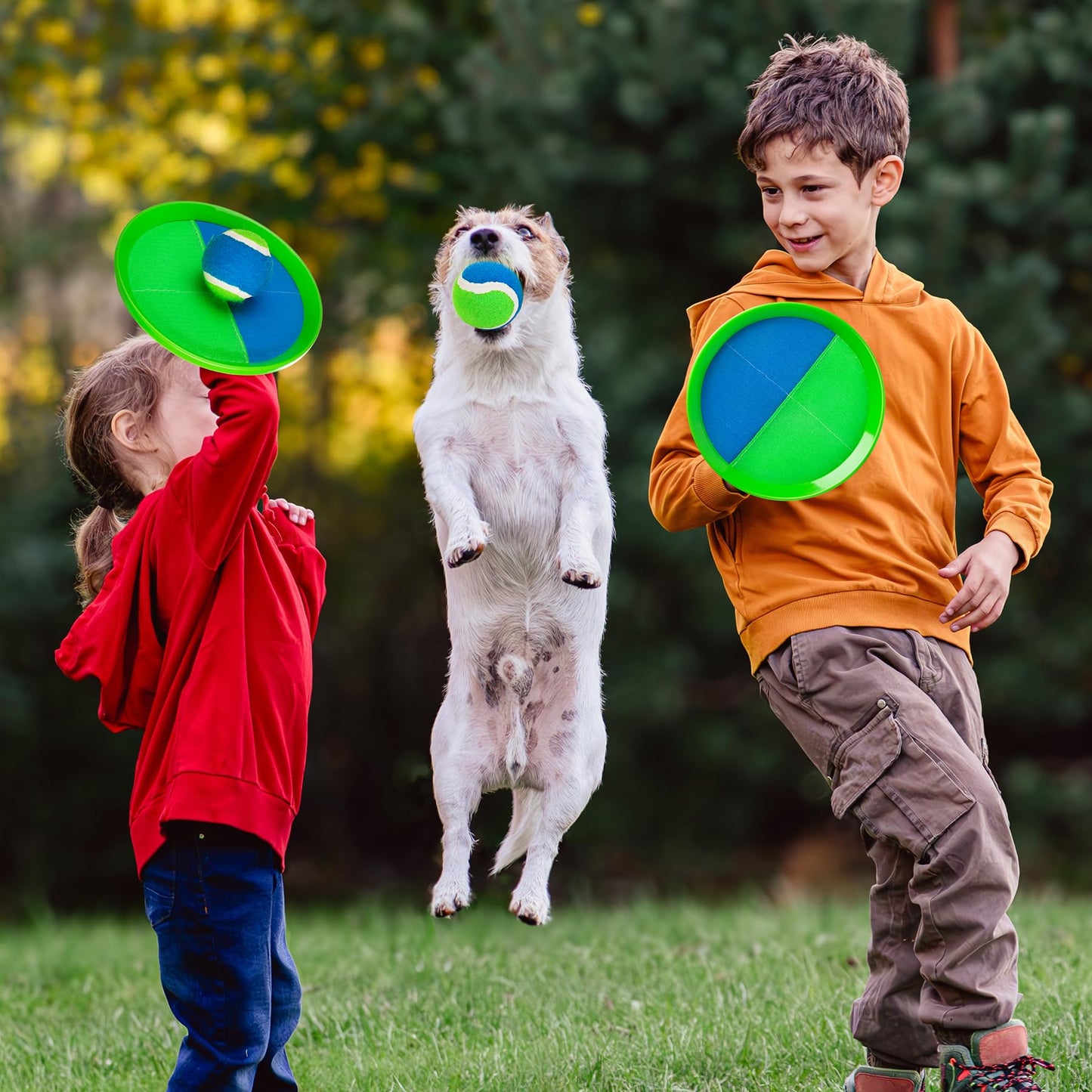 EVERICH TOY Toss and Catch Ball Game Set, Sticky Ball Paddle Catch Game for Kids, Summer Outdoor Backyard Beach Pool Yard Toy Gift for Boys Girls Ages 3-12
