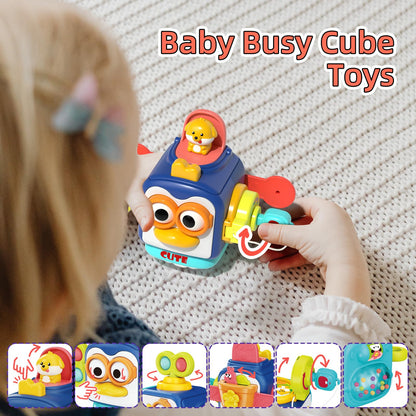 4 in 1 Baby Toys for 6-12 Months, Infant Sensory & Stacking for 1 Year Old, Dinosaur Busy Cube Toys for Babies 6-9-12 Months, Piano Xylophone Musical Travel Toy, Christmas Birthday Gifts for Toddler