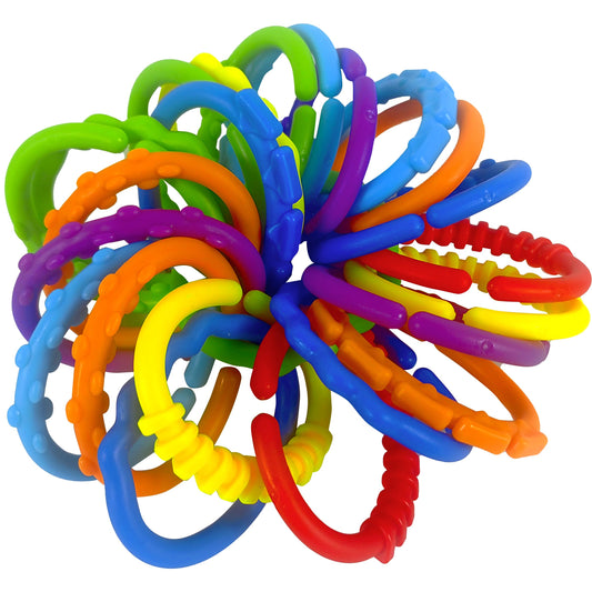 KUTOI Baby Rings Toy Links - 24 Pcs Colorful Teething Rings, Car Seat Toy Plastic Chain Links for Infants, Engaging car seat Toys, Hanging Baby Toys, Versatile Stroller Toy, Plastic Baby Toy