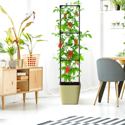 UrGROWA Tomato Planter Box with Trellis, Self Watering Rolling Raised Garden Bed with Water Level Monitor for Climbing Vegetables Plants Cage, Garden Planters Plant Pots for Plants Flowers Decor