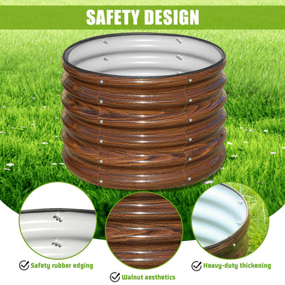 SnugNiture Raised Garden Bed, 2 PCS 2×2×1.5ft Round Galvanized Outdoor Planter Box, 17" Tall Deep Metal Garden Bed Kit for Planting Vegetables, Fruits, Flowers, Brown