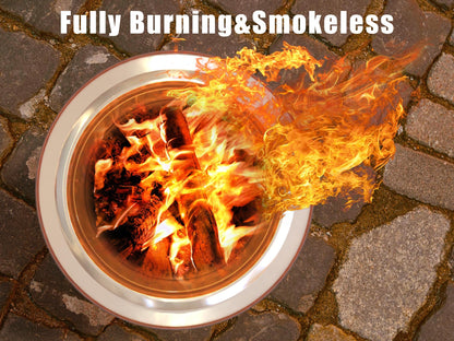 FIRCPIT Smokeless Firepit Bonfire 20", Outside Wood Burning Metal Stove Stainless Steel Fire Pit with Carry Bag, Portable Camping Propane Patio Backyard, Easy Setup & Cleaning (Black)