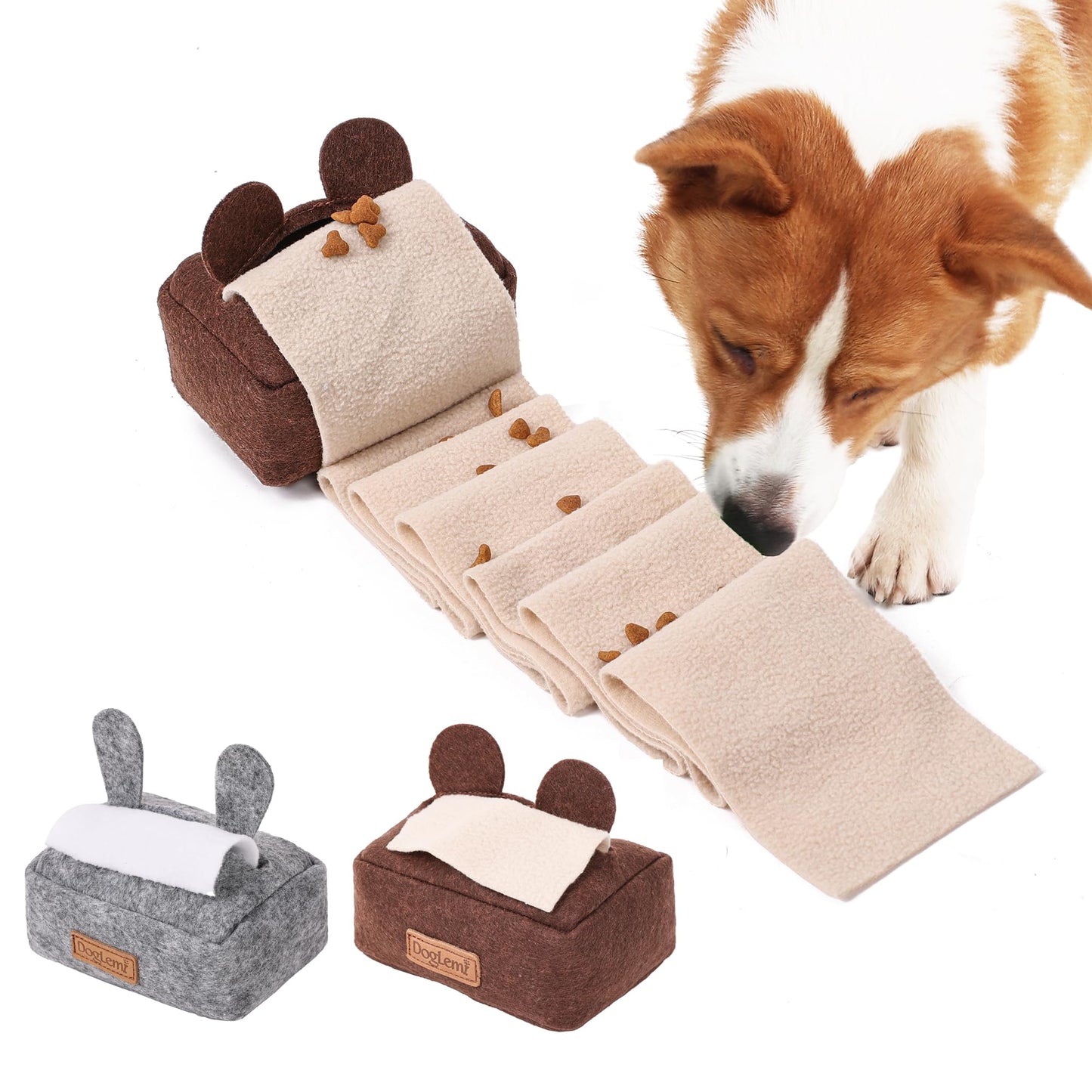 ETIAL 2 Packs Dog Puzzle Toys | Dog Treat Dispensers | Tissue Box Snuffle Mat & Hide & Seek Interactive Toys