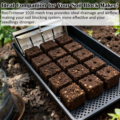 RooTrimmer 10 Pack 1020 Mesh Trays, Extra Strength 1020 Mesh Bottom Trays with Holes, 20'' x 10'', Heavy Duty Propagation Flats for Microgreens, Seed Starting, Soil Blocks, Hydroponics & Wheatgrass