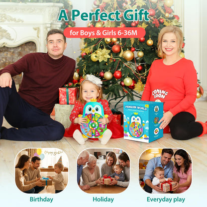 Toys for 1 Year Old Boy, Musical Penguin Learning Toy for Toddlers 1-3, Interactive Educational Toy with Lights & Sounds, First Birthday Gifts for 1 2 Year Old Boys Girls, Baby Toys 12-18 Months