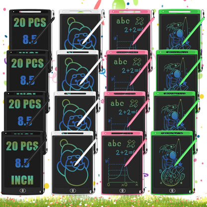 Writing Tablet for Kids LCD Drawing Pads 8.5" Upgraded 20 Pack Drawing Pad Toddler Doodle Board for Kids Learning Drawing Board Writing Tablets Bulk for Party Class 3+ Years Old