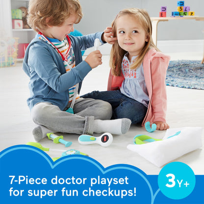 Fisher-Price Doctor Playset Medical Kit 7-Piece Toy for Dress Up and Preschool Pretend Play Ages 3+ Years