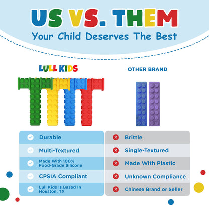 Lull Kids Chewy Sensory Toys for Kids with Autism Sensory Product for Adults Teens Toddlers, ADHD Tools for Kids, ADHD Toys for Autistic Children, Oral Motor Tool Tube, Mouth Toys, Chew Stick (4 Pack)