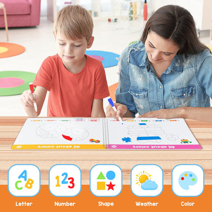 Preschool Learning Activities Educational Workbook, Learn to Write Alphabet Practice Book, Tracing Letter Number Colors Shapes Autism Learning Materials, Great for Kindergarten Preschool Classroom.