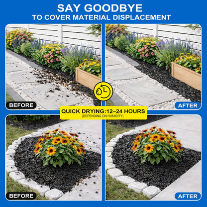 Mulch Glue for Landscaping,32 OZ Rock Glue & Gravel Binder, Water-Based Non-Toxic Landscape Adhesive, Weather-Resistant Mulch Anchor for Pea Gravel, Pebbles, Wood Chips & Decorative Stone