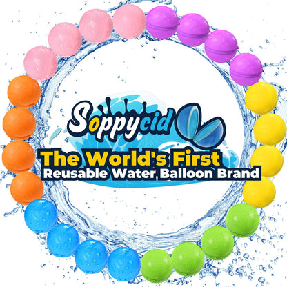 Reusable Water Balloons 24PCS - Summer Water Toys for Pool Beach & Outdoor, Self-Sealing Refillable Water Bombs for Kids Ages 3-14, Magnetic Splash Balls for Kids Fun Games & Activities