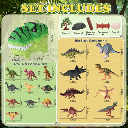 29 Pcs Dinosaur Toys for Realistic Jurassic Dinosaurs Figures with Trees&eggs &Fence Playset to Can Create a Dino World, Educational mini Dinosaurs Figures, dinosaur set Gifts for Toddler Boys 3-5
