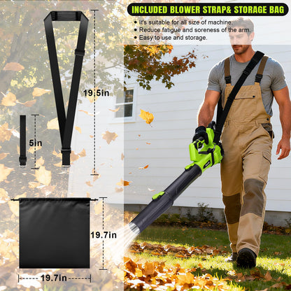 Leaf Blower Cordless,Electric Leaf Blower with 2 4.0Ah Battery Powered and Fast Charger, Lightweight Cordless Blowers for Spring Lawn Care and Dust,6 Speed Control