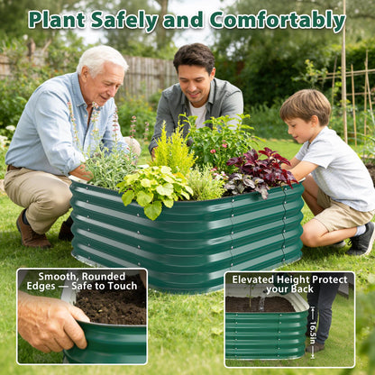 FCCRETA Galvanized Raised Garden Bed Outdoor, 17''Tall Square Metal Planter Boxes,Gardening Beds for Vegetable,Flower,Herb,Modular Above Ground