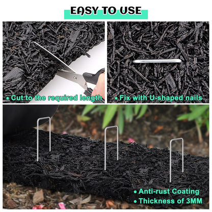 1 Pcs 10 Ft Long Rubber Mulch for Landscaping Garden Mulch Black Roll Rubber Mulch Mat Recycled Natural-Looking Edging Border Cuttable Reduced Weed Growth Bed Liner for Garden 2026