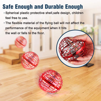 MERRYHOME Flying Ball Toys for Boys Grils: 2026 Fly Orb Cosmic Globe Boomerang Hover Ball, Hand Mini Drone, Flying Toy Fly Spinners for Kids Teens Adults Indoor Outdoor Toys (Red)