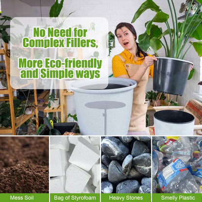 Funvalley Surperfect Adjustable Plant Riser for Inside Pots - 9.5-20.5" Lift Kit Planter Insert, Plant Lift Inserts Pot Risers for Indoor Outdoor Tall Taper Planter Container
