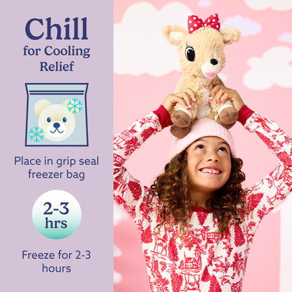 warmies Microwavable & Weighted Stuffed Animals, Clarice with Scarf - Heated Stuffed Animal Plushie for Warmth & Comfort - Christmas Winter Soft Plush Toys for Children (Boys, Girls, Babies & Toddler)