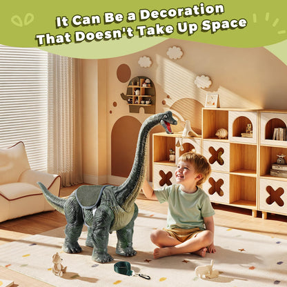Dinosaur Ride On Toy Cars for Kids,Twinkoo Realistic Brachiosaurus Push Car with Three Sound Effects,Sound and Light Effects PP Wheels for Indoor/Outdoor Play,Best Gift for Kids(Brachiosaurus)