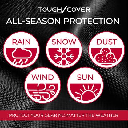 Tough Cover Riding Lawn Mower Cover - 90x56x59 in Black - Waterproof Protection for Zero Turn Mowers - UV & Snowproof Shield for Outdoor Storage - Drawstring Strap & Dust Guard for Tractor Accessories