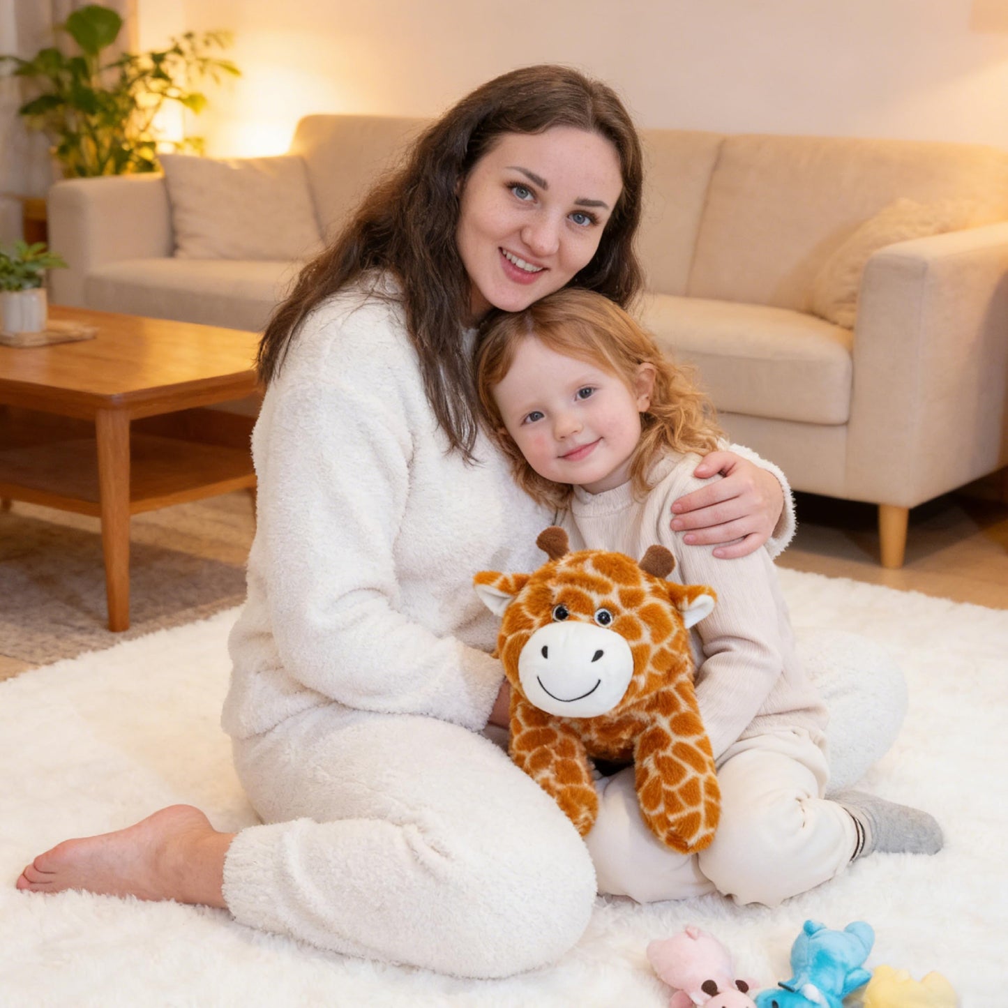 AmyToo Giraffe Stuffed Animals, Mommy Giraffe Plush with Baby, 4 Pcs Plush Toy for Girl Boy, Birthday Valentine's Gifts for Girlfriend, Kids, Toddler, Age 3-8, Yellow