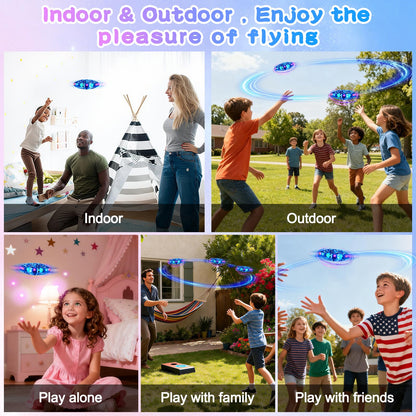 Vantexi Drone for Kids, 2026 Upgrade Flying Toys with LED, Hover Boomerang Mini Drone, Hand Operated UFO Flying Orb Ball, Christmas Birthday Gifts for 6 7 8 9 10 11 12+ Boys Indoor Outdoor (Blue)