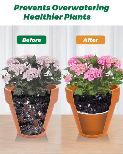 KOROI 4 Packs Planter Insert for Large Pots,Plant Pot Insert 13" Stainless Steel Durable Flower Pot Filler & Plant Riser with Drainage Holes to Elevate Plants to Reduce Soil Usage(13 inches*4 Packs)