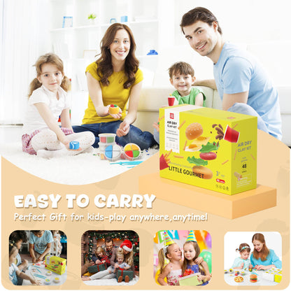 Air Dry Clay Kit - Modeling Clay for Kids mit Sculpting Tools und Tutorial, Ultra Light & Soft, Safe & Non-Toxic, DIY Model Magic Clay 12 Cans 48 Colors, Creative Art Crafts Toys Gifts for Girls Boys