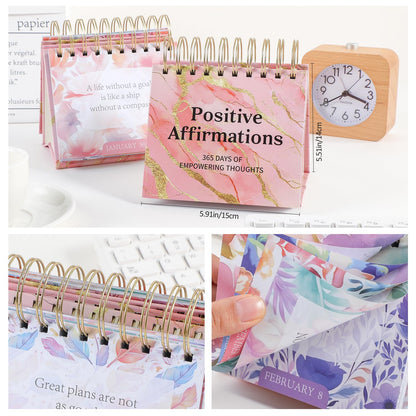 Daily Flip Calendar with Inspirational Quotes - Motivational Perpetual Calendar Desk Office Home Decor for Women, Gifts Desk Accessories for Girls Positive Affirmations
