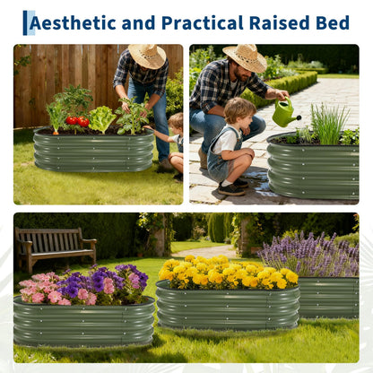 COZONY 6X3x2Ft (1 Pack) Galvanized Raised Garden Bed-Open Base Metal Planter Box for Outdoor Vegetables, Flowers & Herbs, Steel Garden Raised Bed Kits
