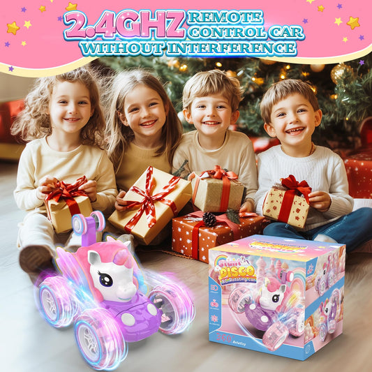 Mafbeanl Remote Control Car Stunt RC Cars 360° Rotating with 2.4GHz Rechargeable Wheel Lights Toys Car Gift for Boys Girls 3 4 5 6 7 8 9 10 11 12 (Pink)