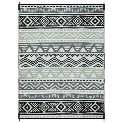 Lahome Outdoor Rug 8x10 Patio Waterproof, Reversible Outdoor Plastic Straw Rug for Camping, RV Patio Rugs Outside Large Carpet for Porch Deck Backyard Picnic(Grey/Black,8'x 10')