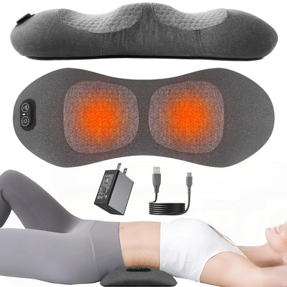 Lewuyoya Plug-in 3 in 1 Lower Back Massager for Pain Relief Deep Tissue,Smooth Spine Triple Fusion Back Massager with Heat & Vibration & Traction, Electric Lumbar Support Pillow for Bed,Chair,Office