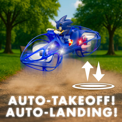 NKOK Sonic RC HoverBike Flying Toy, 2.4GHz Remote Control, Gyro Stabilized Altitude Hold, Auto Takeoff & Landing, Multi-Speed Stunt Flip Action, USB Rechargeable, Ages 6+