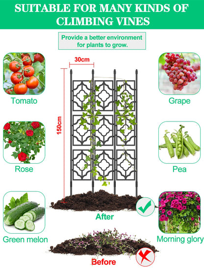 Garden Trellis for Climbing Plants Outdoor, Kalolary Screen Garden Trellis Rustproof Vine Trellis Frame Cucumber Trellis Grow Support for Outdoor Indoor Fruits Vegetables Flowers Potted Plants