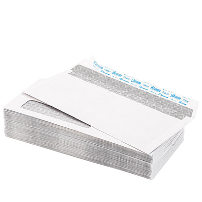 Mead #10 Envelopes, Letter Size, 4-1/8" x 9-1/2", Security Printed Lining for Privacy, Press-It Seal-It Self Adhesive Closure, Left Viewing Window Mailing Envelopes, 500 Count (742022)