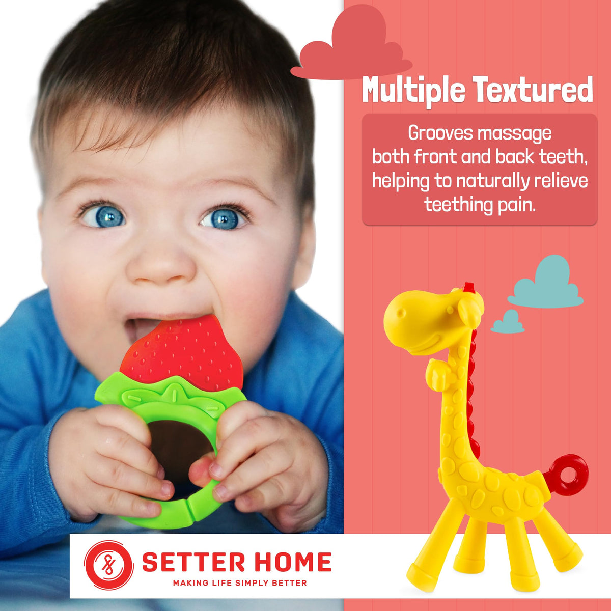 Baby Teething Toys 6-Pack | Newborn Teether Set | Food Grade Silicone | Freezer Safe | Soothing & Calming | BPA-Free | Frozen Teething Toys for Babies 0-6 Months | Essential Baby Gear
