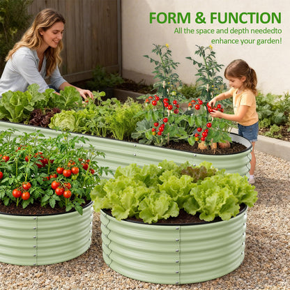 Gruper Galvanized Raised Garden Bed, 3.5ft x 17'' Tall Round Metal Planter Raised Garden Boxes Outdoor for Vegetable Fruits Flower Herb, Anti-Rust and Sturdy & Easy-Setup