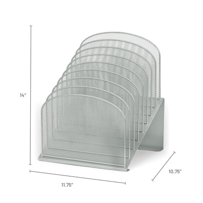 Safco Onyx 8-Tiered Desk Organizer, Vertical File Organizer for Home, Office, Classroom & More, Steel Mesh Construction, Silver
