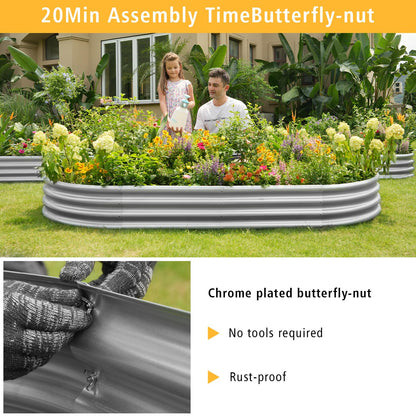 Gardeal Garden 6x3x1ft Galvanized Raised Garden Bed Kit - Metal Planter Boxes for Vegetables/Herbs/Flowers, Heavy-Duty Steel Outdoor Garden Box with Reinforced Edges(6X3X1FT)