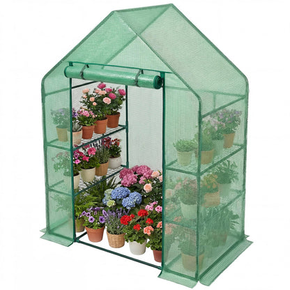 Greenhouse for Outdoors,55 x 28 x 78'' Small Greenhouse,Walk in Plant Greenhouses with 3 Tiers 6 Shelves,Heavy Duty with Durable PE Cover,Heavy Duty Plant Greenhouses for Garden and Backyard