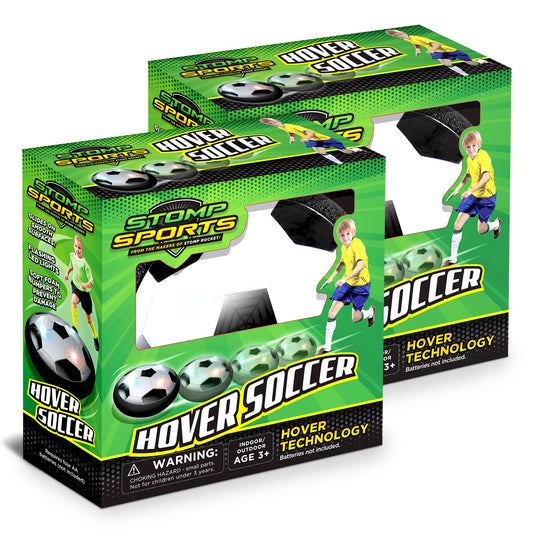 Hover Soccer 2 Pack from The Makers of Stomp Rocket – LED Lights and Padded Bumpers Indoor Air Soccer Toy for Boys Girls Ages 3 4 5 6 7 8 + Fun Games