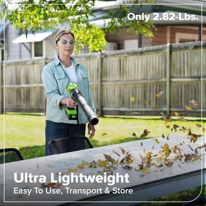 Greenworks 24V (270 CFM / 130 MPH) Brushless Compact Leaf Blower, Powerful for Yard, Patio, Deck and Driveway Cleanup, Includes 3.0Ah USB-C Battery and GaN Charger