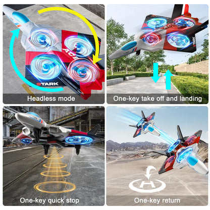 4DRC V39 RC Plane with Camera for Adults Kids, RC Airplane Fighter Jet 2.4GHz RTF Glider Aircraft Plane Toys,Waypoint Functions,Altitude Hold, Gesture Selfie,3D Flips,2 Batteries,Red