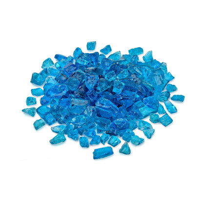 Skyflame 10-Pound Crushed Fire Glass for Fire Pit/Fireplace/Vase Fillers/Garden Landscapes/Resin Art, Sea Blue