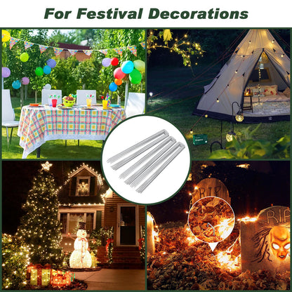FEED GARDEN 6 Inch 50 Pack Hot-dip Galvanized Landscape Staples Plant Cover Spikes 11 Gauge Tent Stakes Garden Stakes Landscaping Fabric SOD Pins Yard Pins for Decoration Weed Barrier Fabric