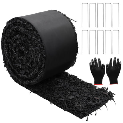 1 Pcs 10 Ft Long Rubber Mulch for Landscaping Garden Mulch Black Roll Rubber Mulch Mat Recycled Natural-Looking Edging Border Cuttable Reduced Weed Growth Bed Liner for Garden 2026